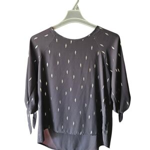 Chic Charcoal Women's Blouse with Pattern